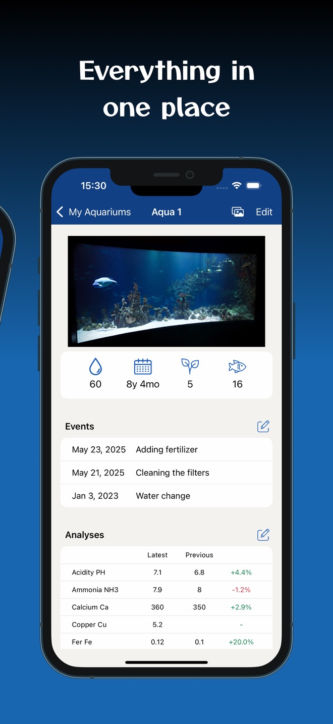 Vue détaillée d’un aquarium